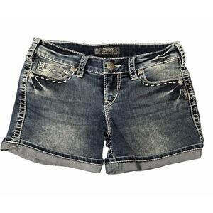 Silver Jeans Co. Jean Shorts McKenzie Flap Short Denim Size 28